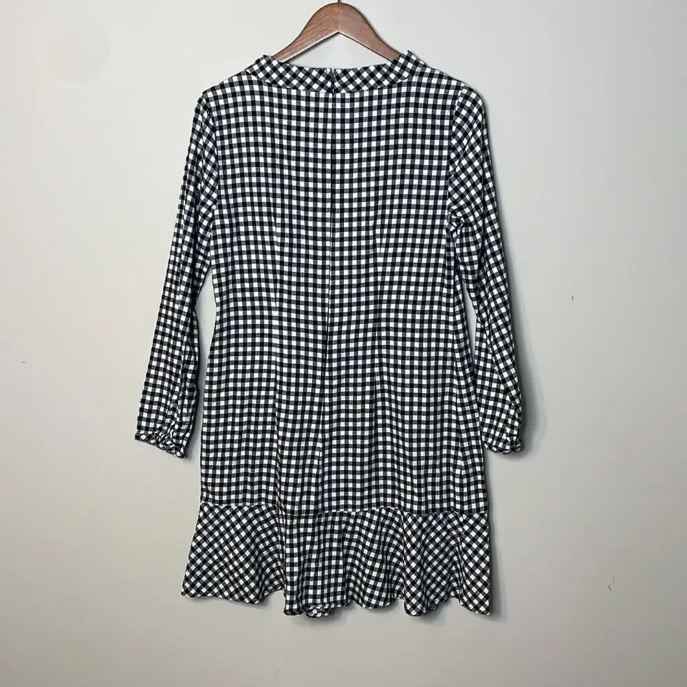 J. Crew Long-sleeve flannel funnelneck dress Size Small